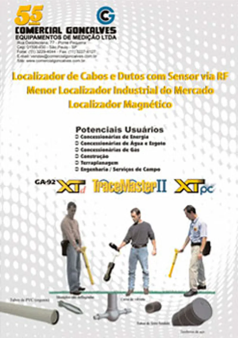 Localizador de Cabos e Dutos com Sensor via RF Localizador de Cabos e Dutos com Sensor via RF